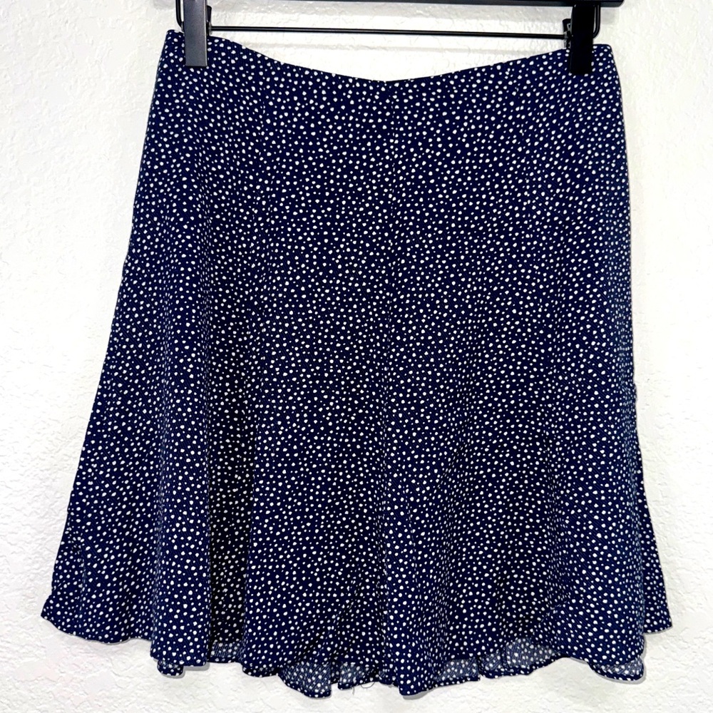 Banana Republic Dark Blue White A-Line Skirt‎ 0 Petite Lightweight Summer #cc